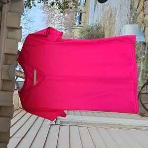 Holloway Ladies Pink Drifit V-Neck Shirt